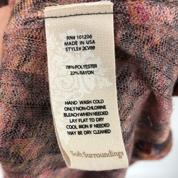 Soft Surroundings Alisanna Tunic Top Womens Medium Asymmetric Floral Patchwork - Picture 6 of 10